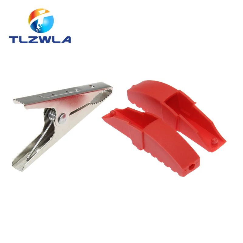 Plastic Handle Test Probe Metal Electrical Alligator Clips Connector Crocodile Clamp Battery Clamps 1Pcs