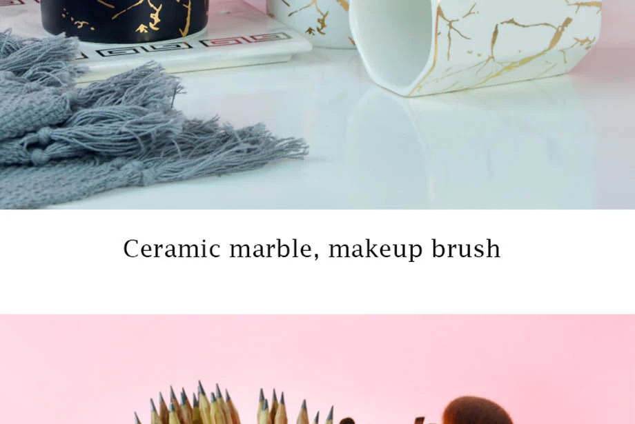 1 шт. держатель для кисточек для макияжа мраморный стакан для щеток керамический органайзер для хранения косметики держатель для ванной зубной щетки Caja Maquillaje