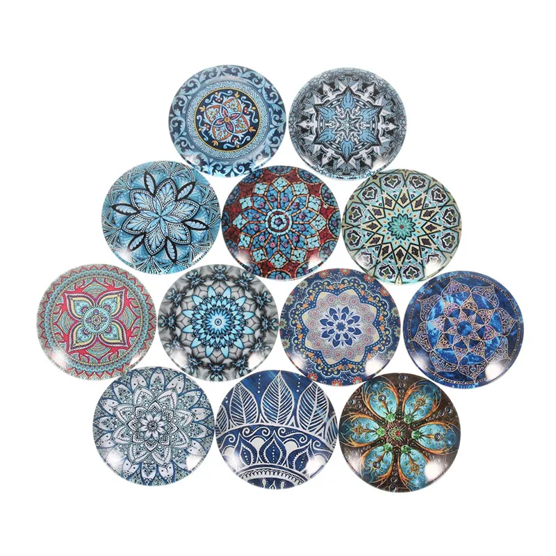 

20pcs 12mm 18mm 20mm 25mm Vintage Flower Photo Glass Cabochon Cameo Round Cabochons For Base Setting Jewelry Makings