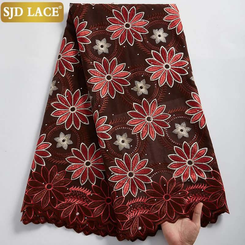 Swiss Voile Lace Switzerland Stones African Nigerian Dry Lace Fabrics Cotton Fabric Sew A2317