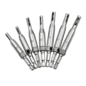 

7Pcs Woodworking Positioning Hole Puncher Self Centering Hinge Drills Bits Hexagonal Drill Bit Positioning Shaped Drill Tools
