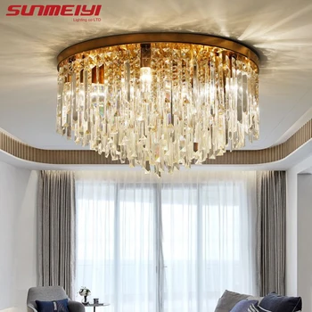 

1 Modern Crystal Ceiling Lights Led Corridor Lighting Ceiling Lamp For Living room Kitchen Gold Bed Room Light lampara led techo