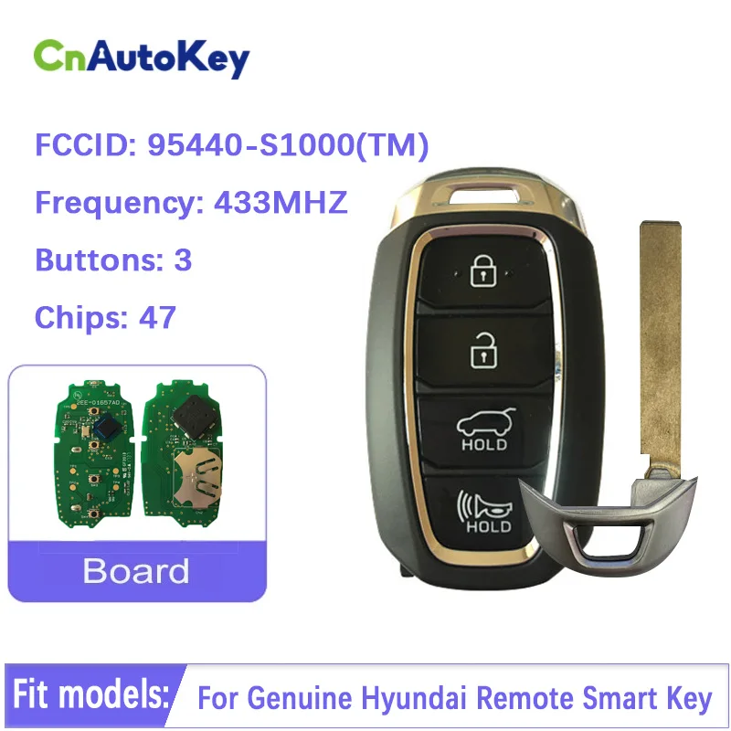 Cn020086 Smart Remote Car Auto Key Control Fob Per Hyundai 433Mhz 95440-S1000(Tm)