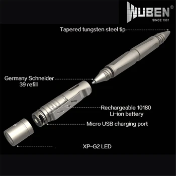 

WUBEN TP10 XP-G2 USB Rechargeable Tactical Mini LED Pen Light Flashlight 10080 for Camping Writing Torch Lantern Lamp Spotlight