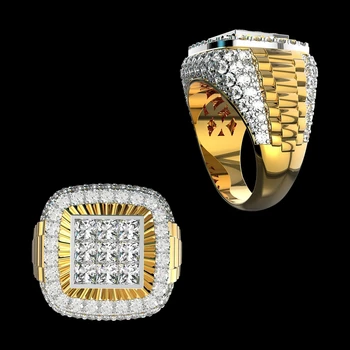 

Men's Fashion Accessories White Crystal Birthstone Ring Boyfriend Birthday Anniversary Gift Ring Banquet Engagement Wedding Band