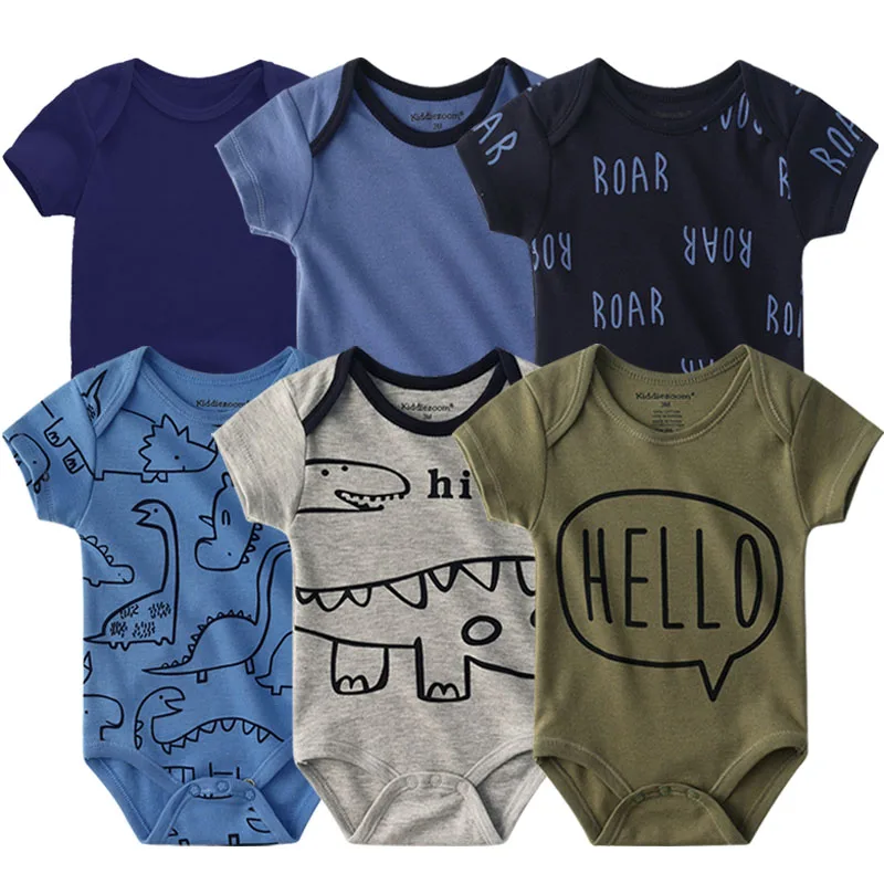 Baby Bodysuit Suits-Sets Overalls Short-Sleeve Newborn Toddler Boy 100%Cotton 6pcs/Lot