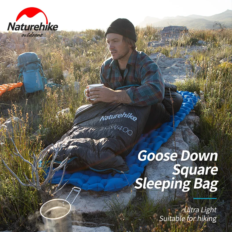Naturehike CW400 Sleeping Bag Winter Lightweight Down Sleeping Bag Ultralight Waterproof Hiking Camping Quilt sleeping bag survival sleeping bag