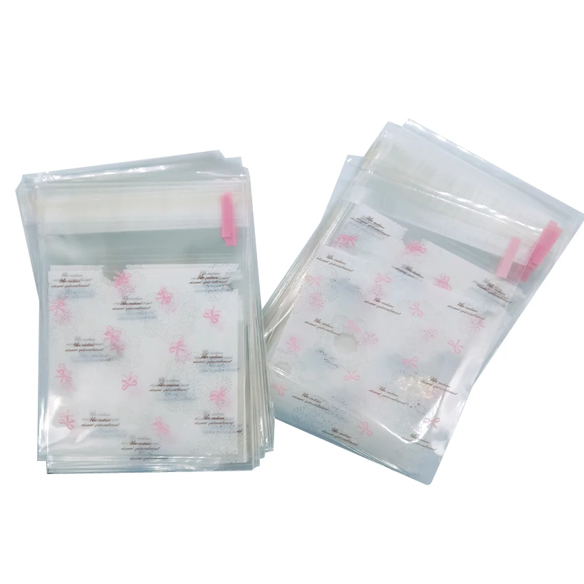 

100pcs/lot 7X7cm Kawaii row snowflake Cookie packaging candy color self-adhesive plastic bags for biscuits snack baking package