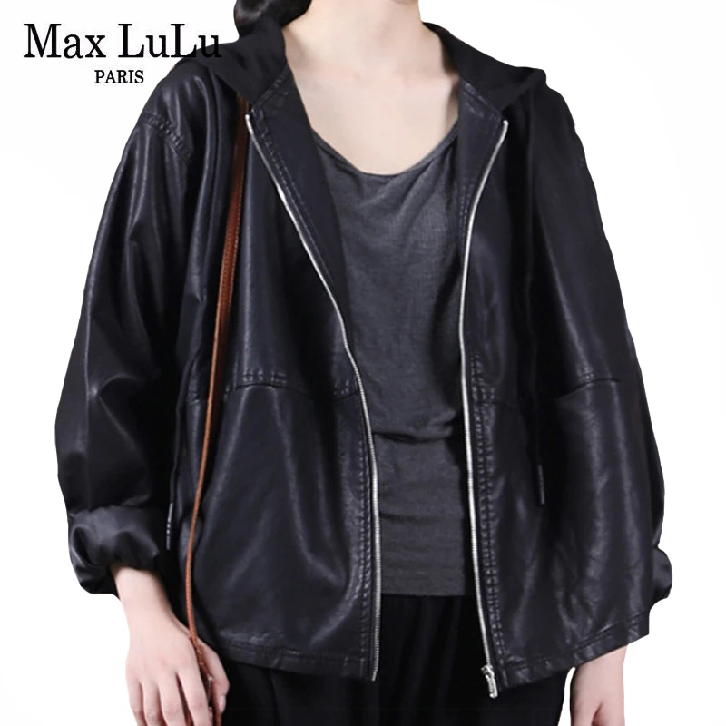 Куртка Max LuLu женская из искусственной кожи Повседневная Свободная байкерская