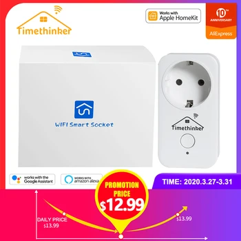 

Timethinker Smart Home WiFi Plug Homekit Socket for Apple Homekit Siri Alexa Google Home AU UK US EU Outlet APP Remote Control