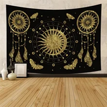 

Indian Mandala Tarot Cards Tapestries Sun Moon Witchcraft Wall Hanging Decor Bohe Psychedelic Home Individuality Carpets