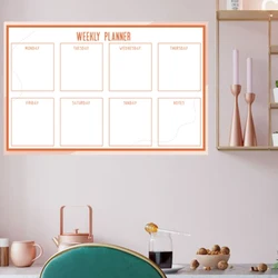 Autocollants de tableau blanc pour Plan hebdomadaire, marqueurs effaçables, papier peint pour Notes, Message, repas, réfrigérateur 