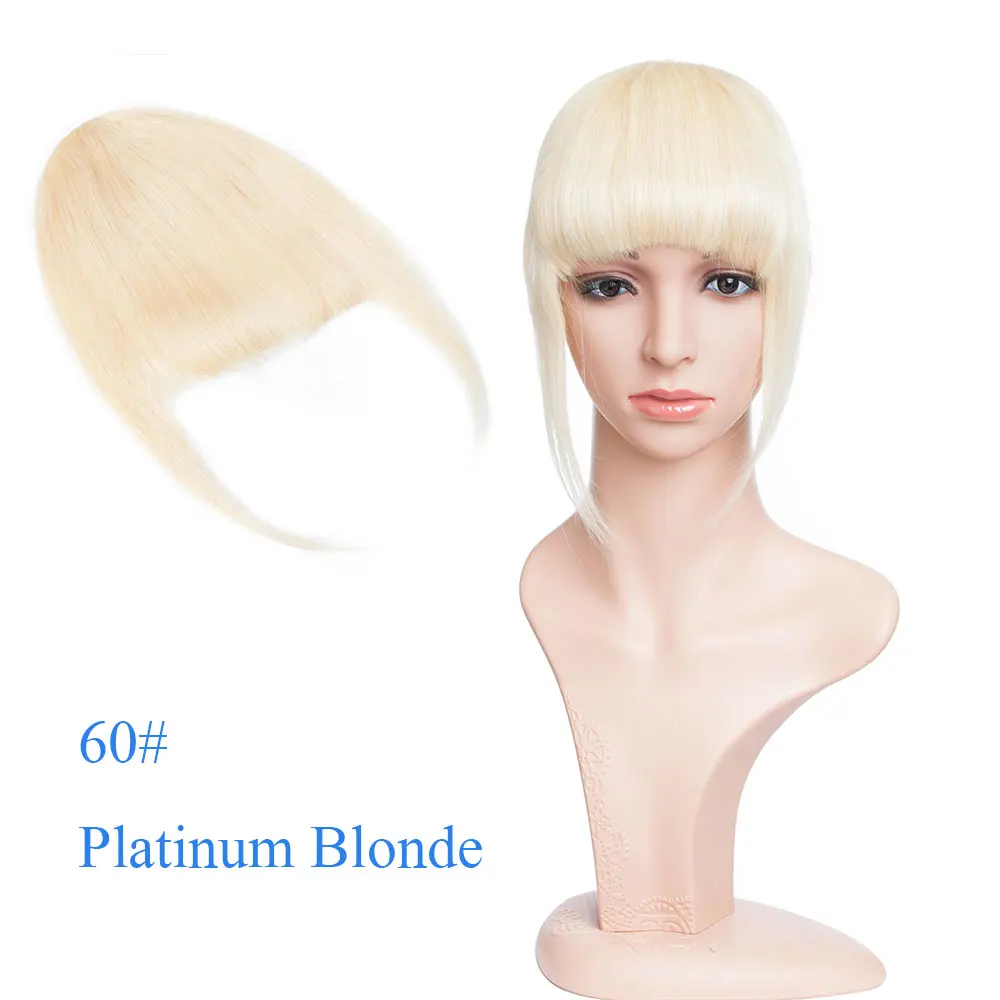 SEGO Non-Remy прямые 3 клипса в человеческие тупые челки подметания боковые челки накладные волосы Fringes 100% человеческие волосы черный блонд ColorC