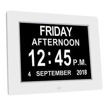 

8" Display Digital Calendar Day Clock Am Pm Alzheimers Sufferers Seniors