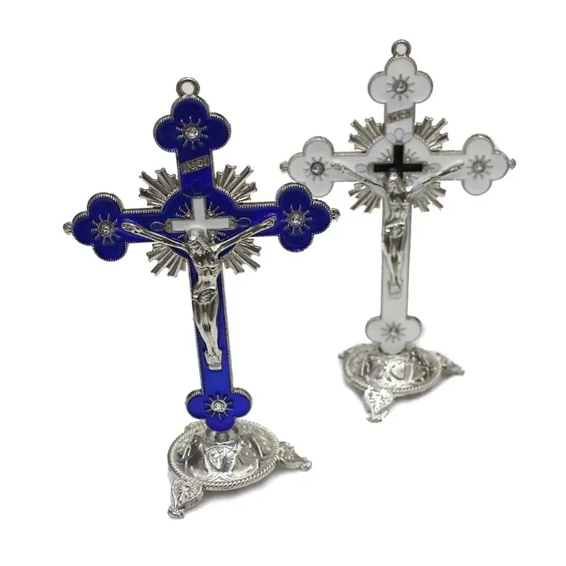 

Church Relics Jesus on the Stand Cross Wall Crucifix Antique Church Ornaments Home Chapel Decor