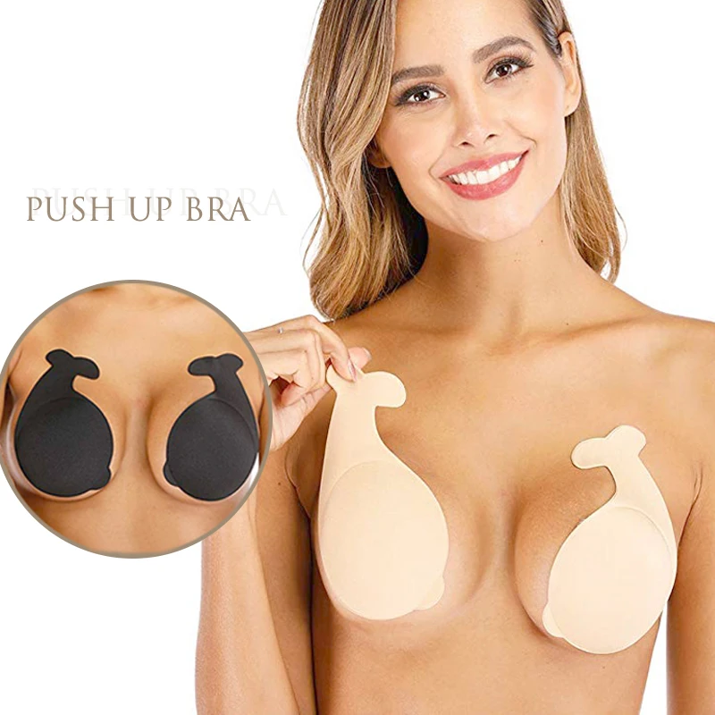 

5 Colors Reusable Sexy Breast Petals Silicone Women Adhesive Breast Lift Up Tape Push Up Invisible Bra Nipple Cover Stickers Cup