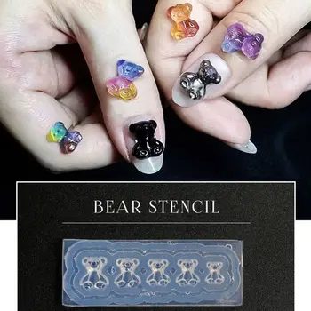 

5Pc Silicone Mini Gummy Bear Mold Nail Art Resin Casting Mould Template Bear Silicone Resin Mold Jewelry Tools Art Craft