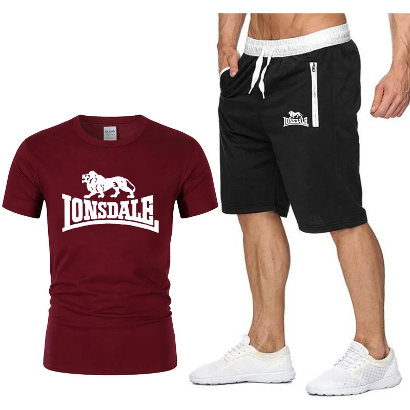

Fashion Brand Set Men Clothing 2020 Summer New 2pc Tracksuit Short Sweatshirt + Shorts Sets Beach Mens Casual Shirts Sportswears
