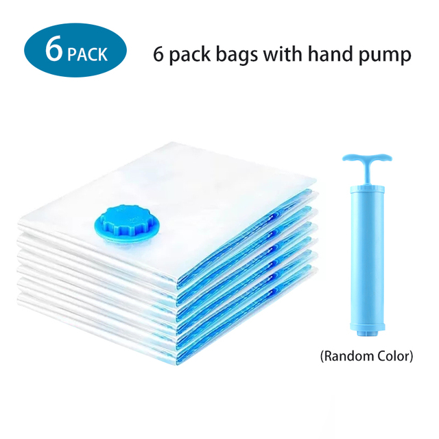 Vacuum Clothes Storage Organizer Vacuum Bags for Clothes Compressed Bag Hand Pump Save Space Seal Blanket Organizer