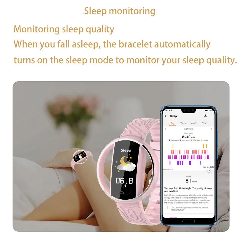 LIGE Смарт-часы для женщин fit bit IP67 Водонепроницаемый фитнес-трекер монитор сердечного ритма шагомер спортивный смарт-браслет для Android ios
