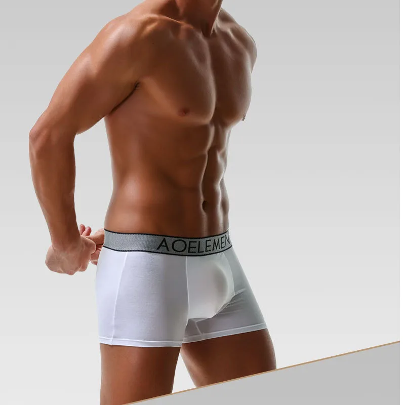 Белый Боксеры, мужское нижнее белье, cueca masculina - Цвет: Белый