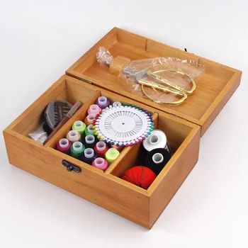 

Professional Multifunction Thread Storage Practical DIY Needle Durable Sewing Kit Household Wooden Box Handmade Scissor Tools