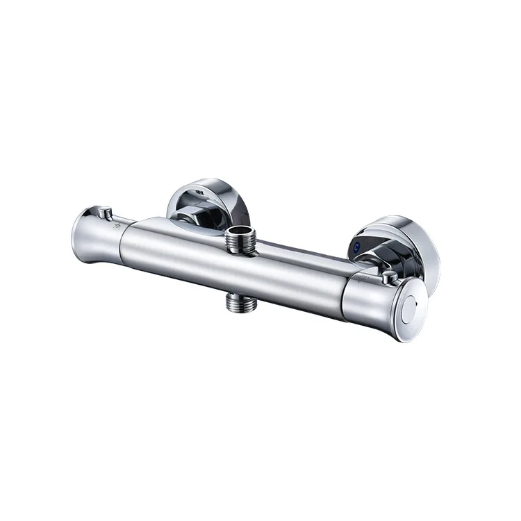 

Upper and lower faucet Full copper chrome hot and cold thermostatic shower faucet Solar shower thermostatic valve