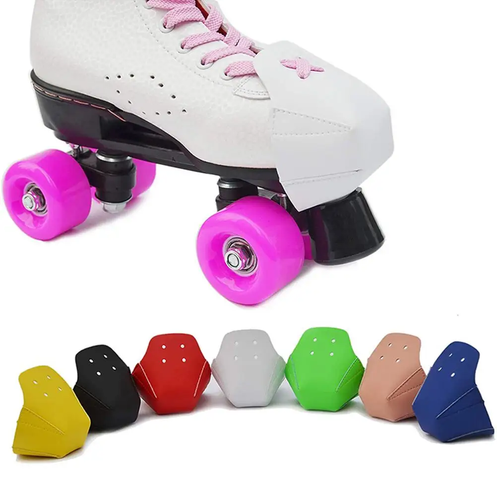 1 Pair Toe Cap Guards Protectors PU Leather Roller Skate with 4 Holes for |