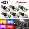 6 uds W5W T10 Led Canbus 168 194 bombilla LED 24 SMD coche indicador lateral luz lámpara de placa de matrícula blanco azul amarillo rojo rosa 12V 12V 6000K ► Foto 1/6