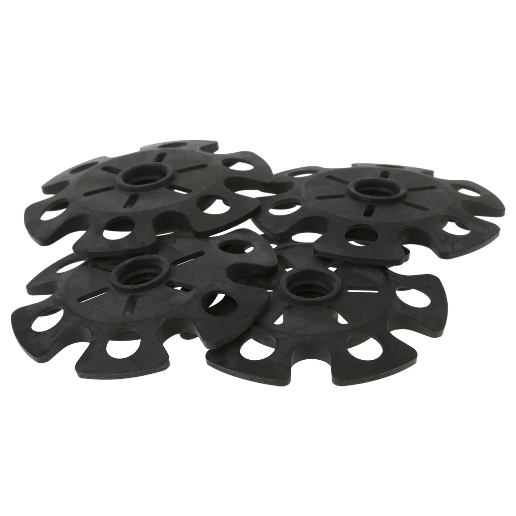 4 Pieces/Set 8cm Durable Rubber Snowflake Shaped Basket Guard Protector for Hiking Trekking Poles Sticks