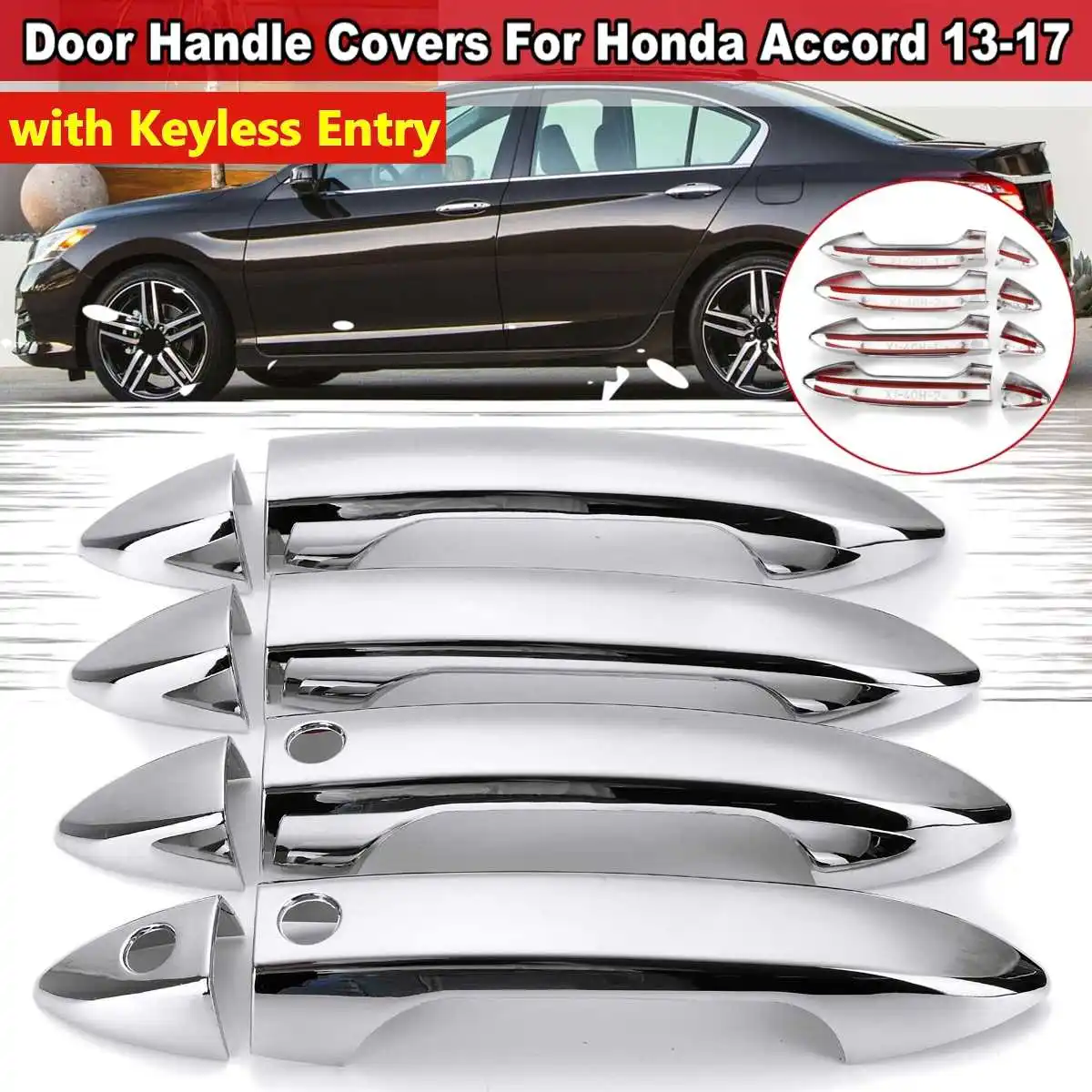Хром ABS Наружная ручка двери автомобиля крышка наклейка для Honda Accord 9 Sedan все модели 2013 крышка формовочная рамка