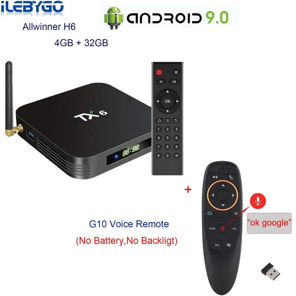 Ilebygo Smart tv Box Android 9,0 Tanix TX6 Allwinner H6 4 Гб ОЗУ 32 Гб ПЗУ 32G поддержка 4K H.265 2,4G WiFi 2G16G медиаплеер - Цвет: 4GB 32GB G10