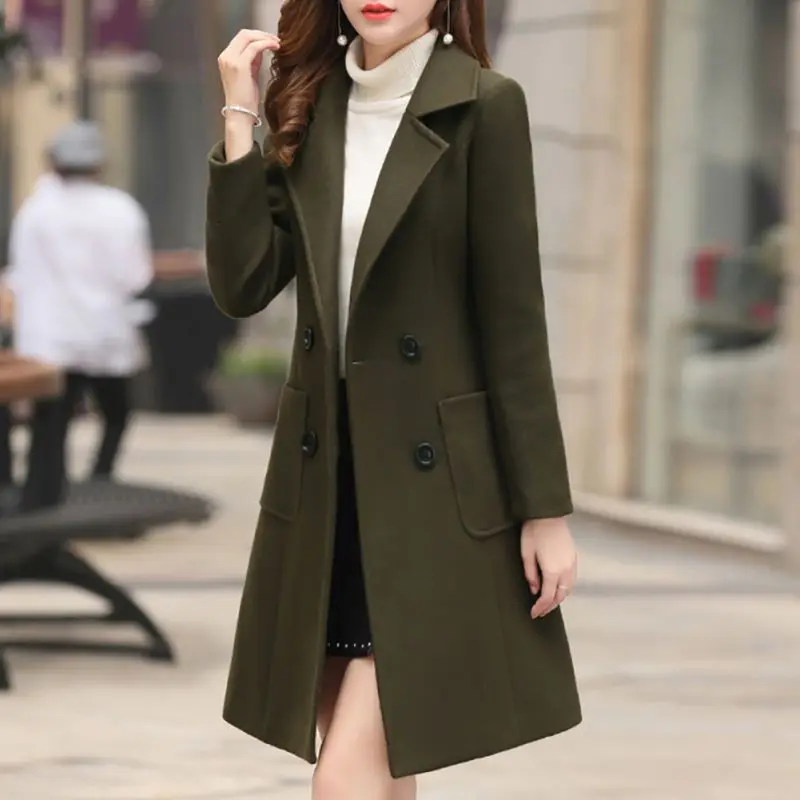 Liva Девушка длинная тонкая Смешанная верхняя одежда женское пальто шерстяное пальто осенне-зимняя куртка одежда
