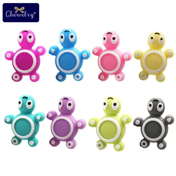 

50pc Silicone Bead Baby Teething Tortoise Mini Turtle BPA Free DIY Pacifier Chain Clip Chewing Baby Teether Toy For Kids Product