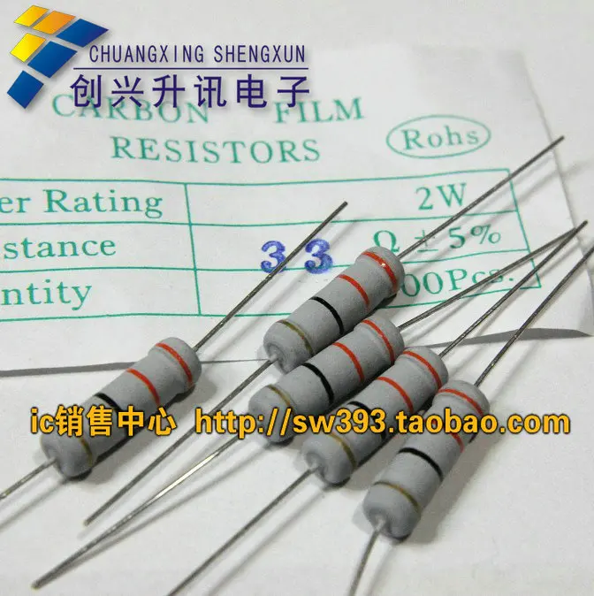 Новые карбоновые пленочные резисторы 2W33 Европа 2W33R(50 Ge =$4