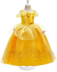 Princess Little Girls Belle Cosplay Summer Dresses Girl's Elsa Anna Snow Dress Clothing Baby Kids Beauty and the Beast Clothes