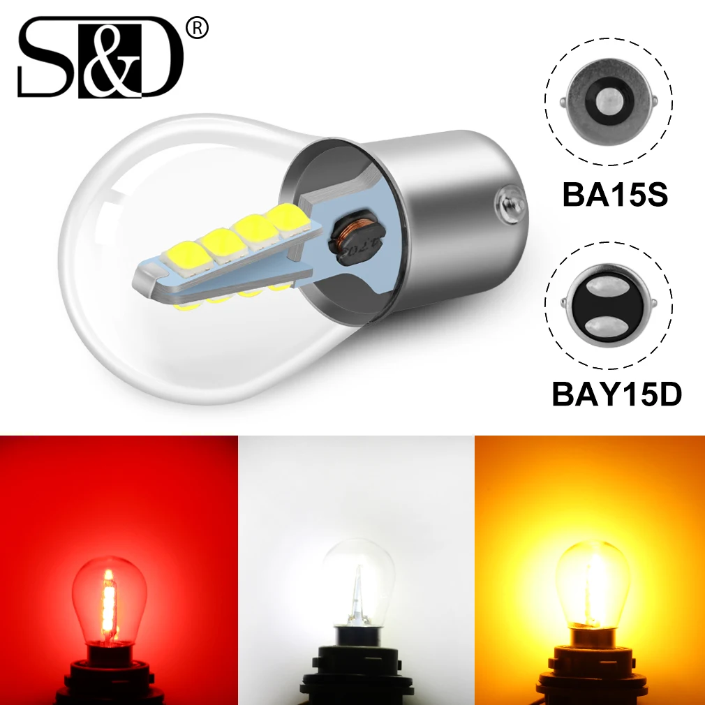 

1pc 1156 BA15S P21W 1157 BAY15D P21/5W R5W R10W Led Bulb Turn Signal Bulb Tail Parking Reverse Lamp Auto White Red Yellow 12V