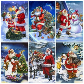 

HUACAN Diamond Painting Santa Claus Craft Kit Full Square Drill 5D Diamond Embroidery Winter Mosaic Cartoon Christmas Gift Art