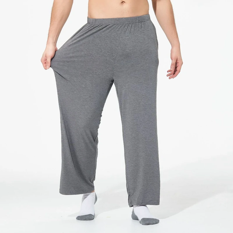

Home pants men's spring and summer thin home pants plus fat XL loose casual wide leg trousers gray home pants  