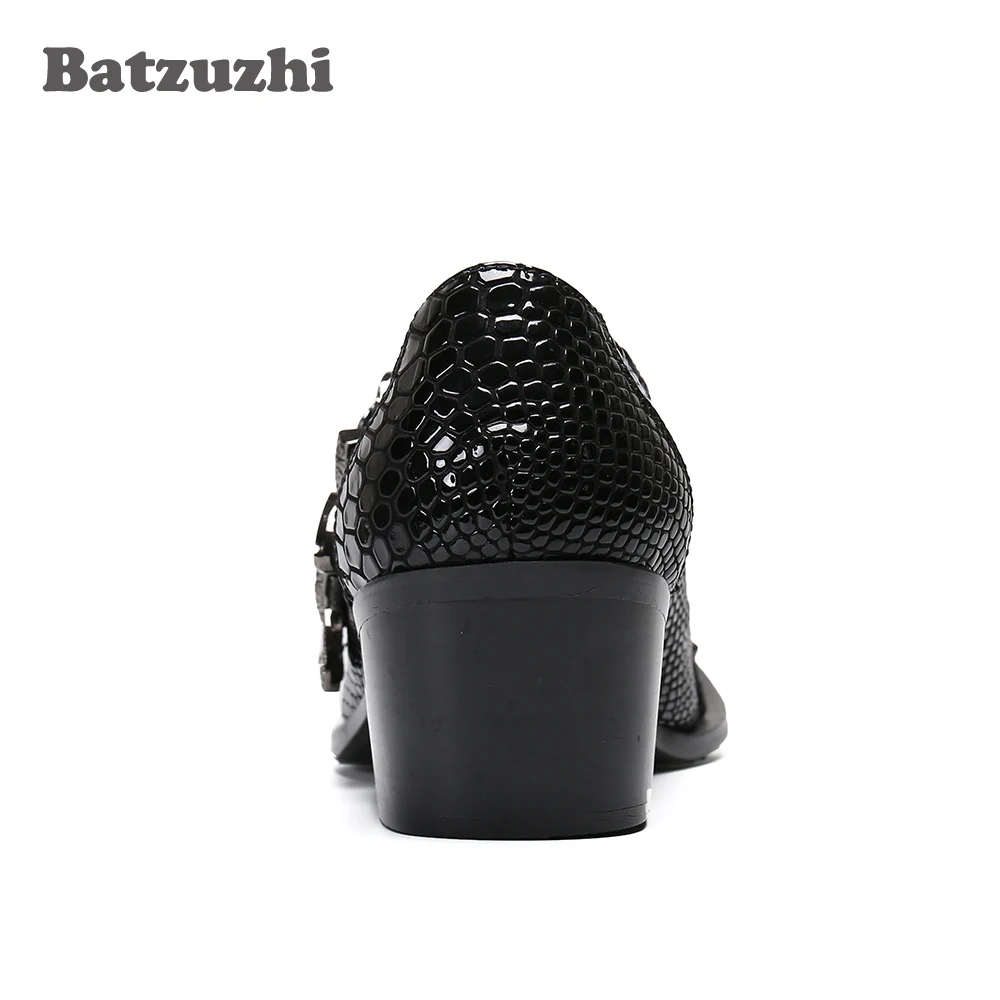 Batzuzhi Luxury Handmade Men Shoes Black Genuine Leather Dress Shoes Chaussure Homme Luxury Male Formal Party Flats Shoes,US6-12