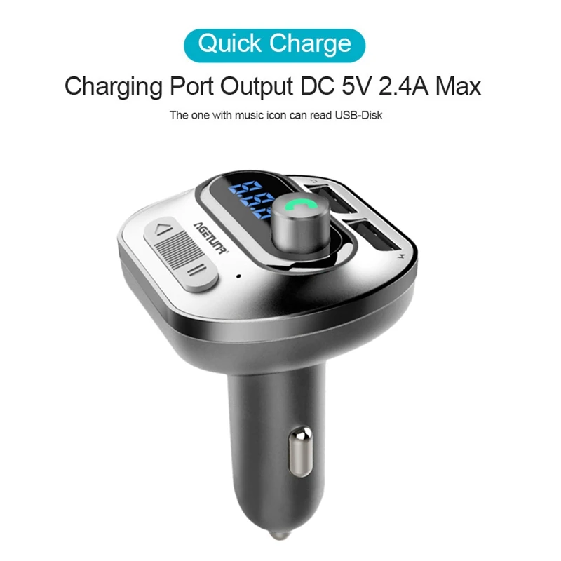 Беспроводной Bluetooth Handsfree автомобильный комплект fm-передатчик MP3-плеер двойной Usb зарядное устройство