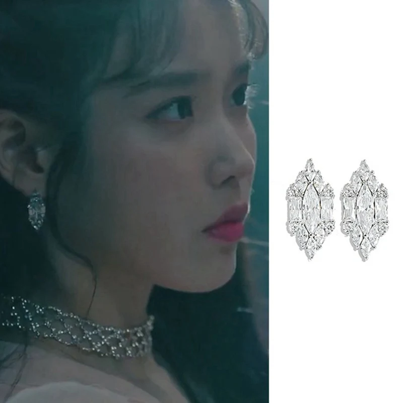 

2019 Korean New TV Star Luxury Crystal Elegance Stud Earrings For Female Accessories