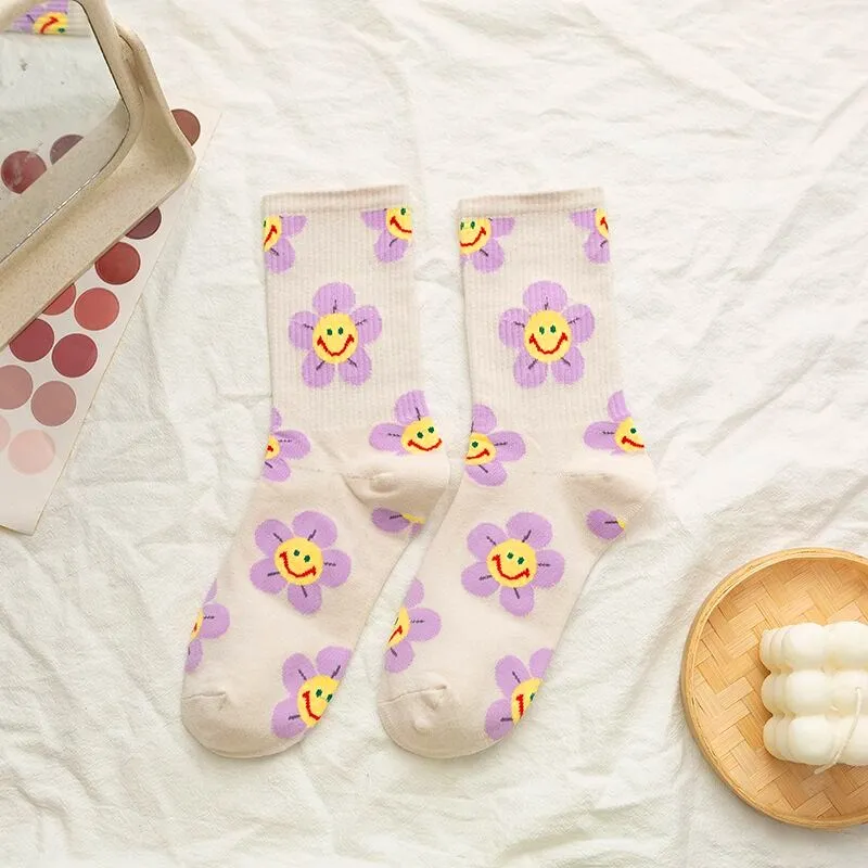 bombas socks for women New Arrivals Japanese Korean Style Cartoon Flower Women Socks Harajuku Kawaii Socks Breathable Spring Autumn Casual Socks adidas socks women