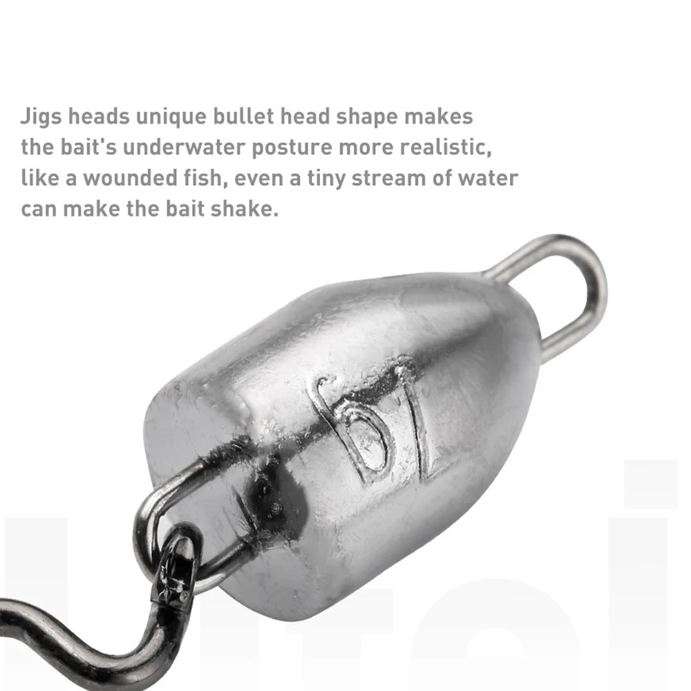 JOHNCOO 5pcs Swing Jig Heads 5g 7g Swimbait Wobble Head with