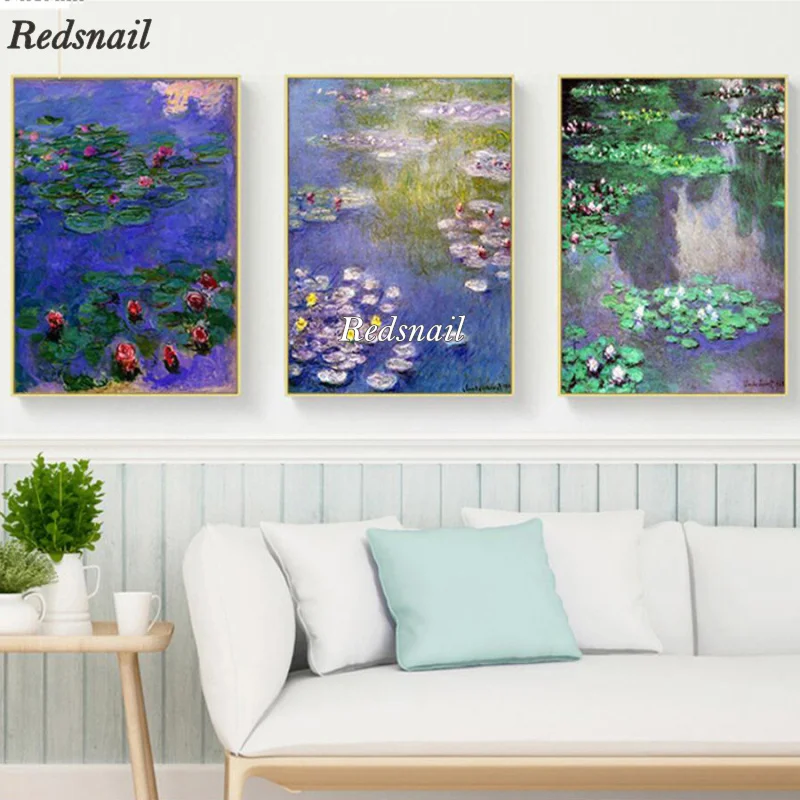 5D DIY алмазная живопись Monet цветок лотоса фотография Стразы мозаика 3 шт. Декор ML869 |