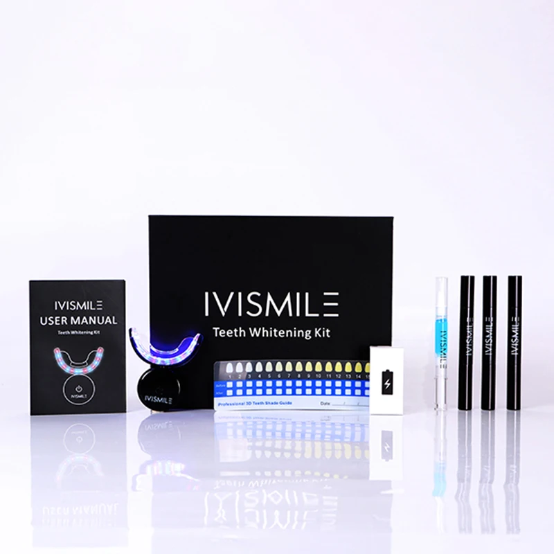 IVISMILE Dental Teeth Whitening Kit With 32 Led Light Machine Desensitizing Gel Pen Bleach Tooth Whitener 35% Carbamide Peroxide