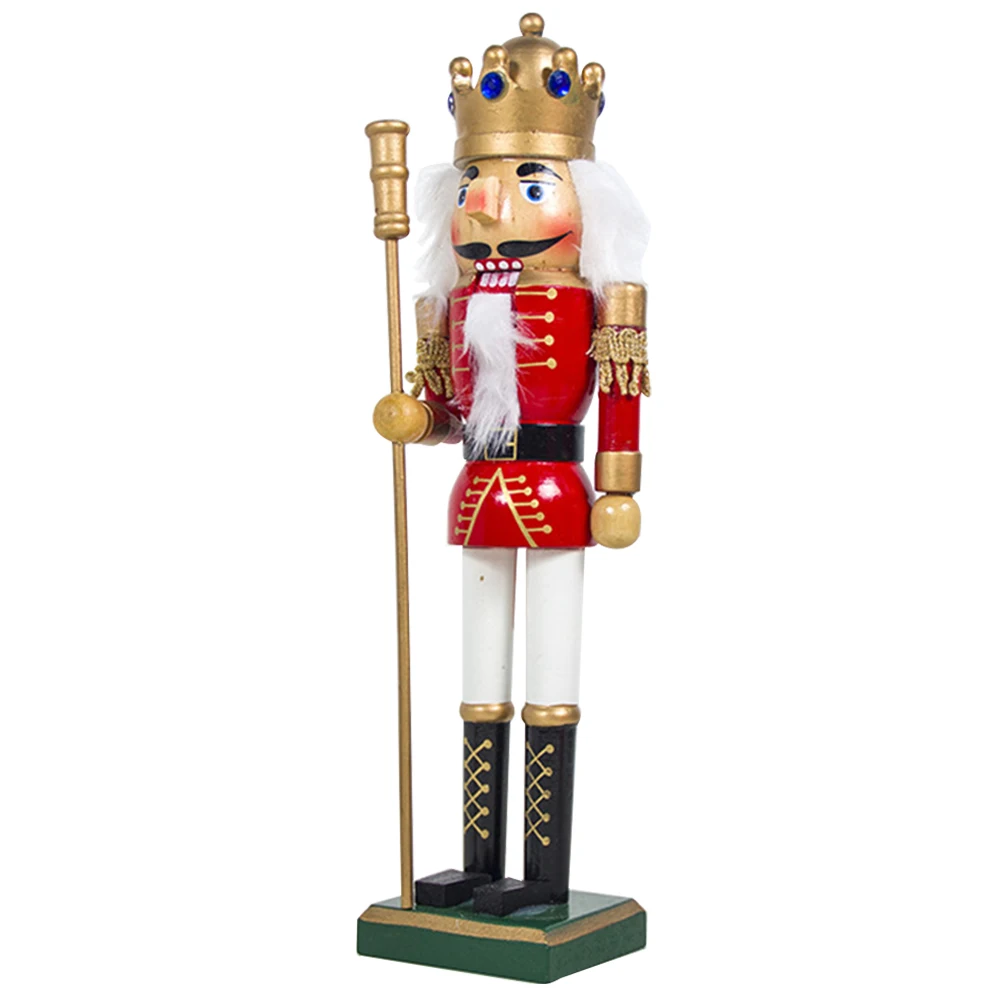 

Decorations Kids Toy Table Nutcracker Figurines Children Bedroom Wooden DIY Christmas Ornament Festival Colorful Painted Desktop