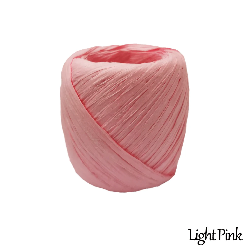 Light Pink 20 м бумажная веревка из рафии шар натуральная солома-рафия рулон подарочная упаковка нить Лента Скрапбукинг Упаковка Бумага шнур поставка - Цвет: Light Pink