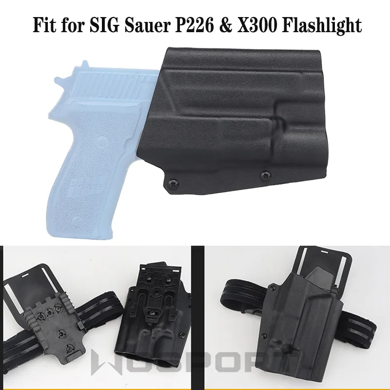 

Tactical Gun Holster for Sig Sauer P226 X300 Flashlight Pistol Holster Gun Case with QLS Waist Paddle Hunting Accessories