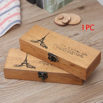 

Mini Eiffel Tower Wood Wooden Pen Pencil Case Holder Stationery Makeup Organizer Pencil case